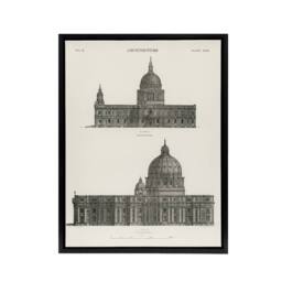 "Artery8 St Paul St Peters Encyclopaedia Britannica Black Framed Canvas Art in White - Size: W12"" x H16""" - thumbnail 1