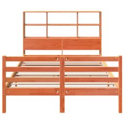 Berkfield Home Bookcase Bed without Mattress Wax Brown 135x190 cm Solid Wood - thumbnail 4
