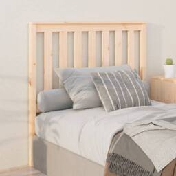 Berkfield Home Beautiful Bed Headboard 106x6x101 cm Solid Wood Pine in Light Tan - Size: 106 x 6 x 101 cm - thumbnail 2
