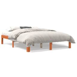 Berkfield Home Beautiful Bed Frame without Mattress Wax Brown 135x190 cm Double - thumbnail 3