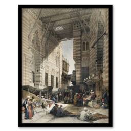 "Artery8 Silk Mercer Bazaar El Ghatasheh Roberts Framed Wall Art Print in Brown - Size: W12"" x H16""" - thumbnail 1
