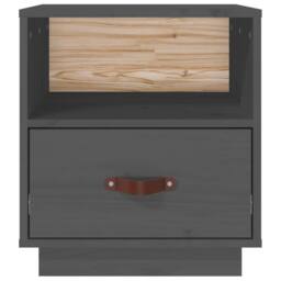 Berkfield Home Bedside Cabinet Grey 40x34x45 cm Solid Wood Pine - Size: 40 x 34 x 45 cm - thumbnail 6
