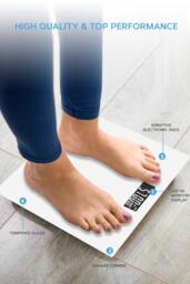 Get Fit Digital Weighing Bathroom Scale LCD Display, Automatic On/Off in White - thumbnail 4