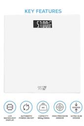 Get Fit Digital Weighing Bathroom Scale LCD Display, Automatic On/Off in White - thumbnail 2