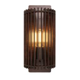 Industville Rift Slatted Wooden Wall Light - Dark in Bronze - Size: Medium - thumbnail 4