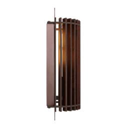 Industville Rift Slatted Wooden Wall Light - Dark in Bronze - Size: Medium - thumbnail 3