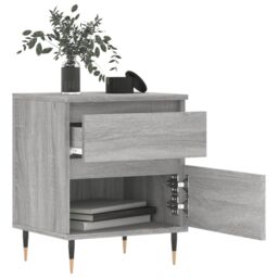 Berkfield Home Bedside Cabinets 2 pcs Grey Sonoma 40x35x50 cm Engineered Wood - Size: 40 x 35 x 50 cm - thumbnail 4