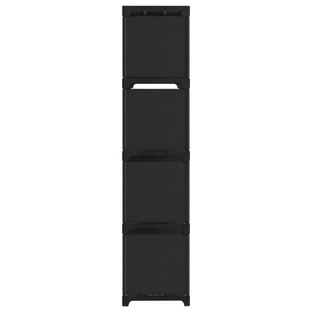 Berkfield Home Modern 12-Cube Display Shelf Black 103x30x141 cm Fabric - Size: 103 x 30 x 141 cm - image 1