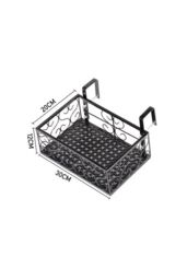 Living and Home 30Cm Hanging Railing Planter Flower Pot Holder in Black - thumbnail 2