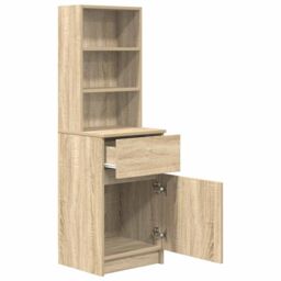 Berkfield Home Bedside Cabinet Sonoma Oak 39x35x125 cm Engineered Wood - Size: 39 x 35 x 125 cm - thumbnail 5