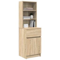 Berkfield Home Bedside Cabinet Sonoma Oak 39x35x125 cm Engineered Wood - Size: 39 x 35 x 125 cm - thumbnail 4