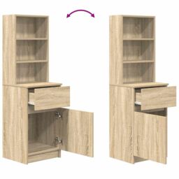 Berkfield Home Bedside Cabinet Sonoma Oak 39x35x125 cm Engineered Wood - Size: 39 x 35 x 125 cm - thumbnail 9