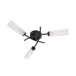 ValueLights Maya 3 Way Curved Cross Over Flush Ceiling Light with LED Bulb in Black - thumbnail 2