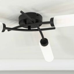 ValueLights Maya 3 Way Curved Cross Over Flush Ceiling Light with LED Bulb in Black - thumbnail 3