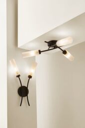 ValueLights Maya 3 Way Curved Cross Over Flush Ceiling Light with LED Bulb in Black - thumbnail 6
