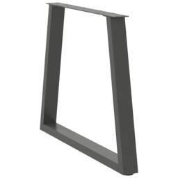 Berkfield Home Modern Dining Table Legs V-Shape 2 pcs Anthracite 70x(72-73.3) cm in Charcoal - thumbnail 4