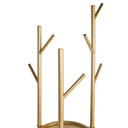Wyld and Coco Gold Coat Stand Marble Base Shelves Freestanding Industrial Hallway - thumbnail 3