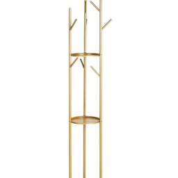 Wyld and Coco Gold Coat Stand Marble Base Shelves Freestanding Industrial Hallway - thumbnail 2