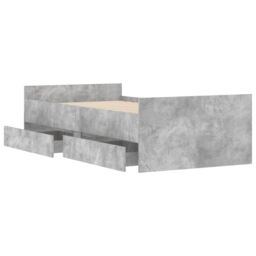 Berkfield Home Bed Frame without Mattress Concrete Grey 75x190 cm Small Single Small Single - thumbnail 5