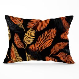 Warren Reed - Designer Orange Feather Leaves Cushions - Size: 45 cm x 45 cm - thumbnail 1