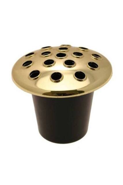 KDMD Black Grave Vase Liner 10cm gold lid 5 Pack - image 1