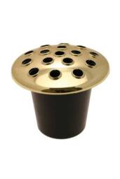 KDMD Black Grave Vase Liner 10cm gold lid 5 Pack - thumbnail 2