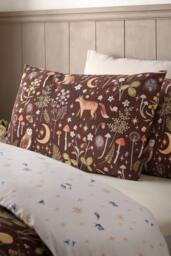 Catherine Lansfield 'Enchanted Twilight Animals' Reversible Duvet Cover Set in Chocolate - Size: Double - thumbnail 3