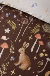 Catherine Lansfield 'Enchanted Twilight Animals' Reversible Duvet Cover Set in Chocolate - Size: Double - thumbnail 4