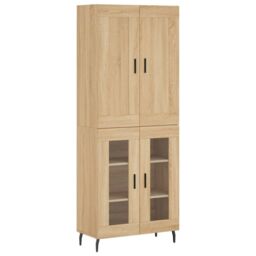 Berkfield Home Highboard Sonoma Oak 69.5x34x180 cm Engineered Wood in Brown - thumbnail 2