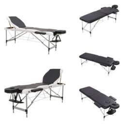 Living and Home Professional Folding Beauty Spa Bed Portable Adjustable Massage Bed in Black - thumbnail 7