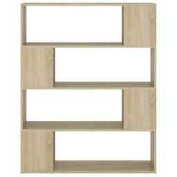 Berkfield Home Book Cabinet Room Divider Sonoma Oak 100x24x124 cm in Brown - Size: 100 x 24 x 124 cm - thumbnail 5