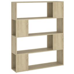 Berkfield Home Book Cabinet Room Divider Sonoma Oak 100x24x124 cm in Brown - Size: 100 x 24 x 124 cm - thumbnail 2