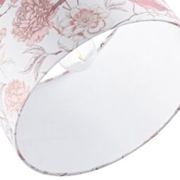 Happy Homewares Traditional Cotton Lamp Shade with Pink Long Tailed Birds & Floral Decor - Size: 12 inches - thumbnail 4