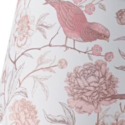 Happy Homewares Traditional Cotton Lamp Shade with Pink Long Tailed Birds & Floral Decor - Size: 12 inches - thumbnail 3