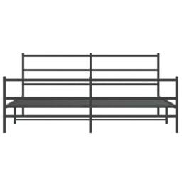 Berkfield Home Metal Bed Frame with Headboard & Footboard Black 180x200 cm Super King Size - thumbnail 5