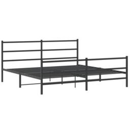 Berkfield Home Metal Bed Frame with Headboard & Footboard Black 180x200 cm Super King Size - thumbnail 2