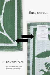 Homescapes Luxury Outdoor Rug Waterproof Reversible for Garden, Green Floral Bee - Size: 120 cm x 180 cm - thumbnail 6