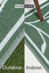 Homescapes Luxury Outdoor Rug Waterproof Reversible for Garden, Green Floral Bee - Size: 120 cm x 180 cm - thumbnail 5