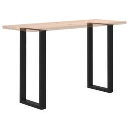 Berkfield Home Coffee Table Legs U-Shaped 2 pcs Black 50x(100-101) cm Steel - thumbnail 8