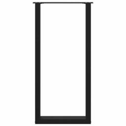 Berkfield Home Coffee Table Legs U-Shaped 2 pcs Black 50x(100-101) cm Steel - thumbnail 5