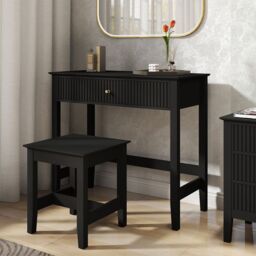 Melody Maison Dressing Table & Stool Set - Hales Black Range - thumbnail 4