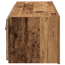 Berkfield Home TV Wall Cabinet with LED Lights Old Wood 100x35x31 cm in Brown - Size: 100 x 35 x 31 cm - thumbnail 8