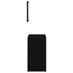 Berkfield Home Black Oak Bathroom Cabinet with Mirror - 60x33x61 cm, Made of Engineered Wood - Size: 60 x 33 x 61 cm - thumbnail 8