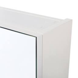 Wyld and Coco White Plywood Mirror 60 x 60 cm Wall Mounted 2 Doors Shelves - thumbnail 8