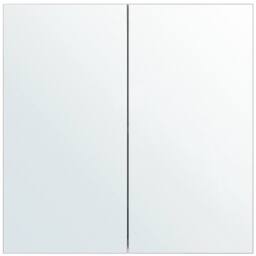 Wyld and Coco White Plywood Mirror 60 x 60 cm Wall Mounted 2 Doors Shelves - thumbnail 5