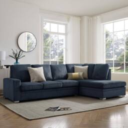 Home Detail Alcott Corner Sofa, Right Hand Facing With Double Footstool in Dark Blue - thumbnail 2