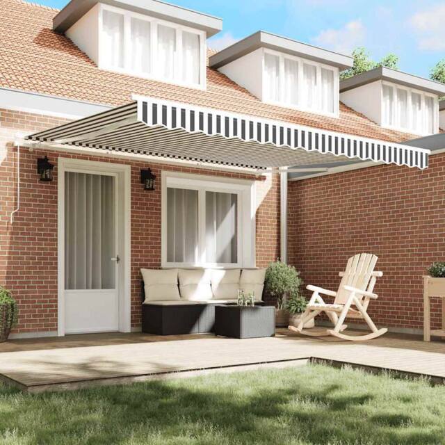 Berkfield Home Manual Retractable Awning Anthracite&White 400x300 cm - image 1