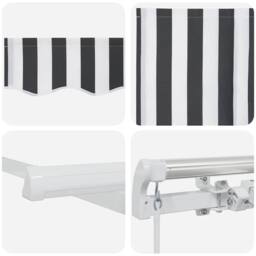 Berkfield Home Manual Retractable Awning Anthracite&White 400x300 cm - thumbnail 9