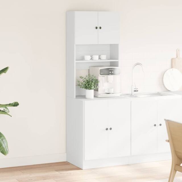 Berkfield Home Kitchen Cabinet White 60x50x180 cm Engineered Wood - Size: 60 x 50 x 180 cm - image 1