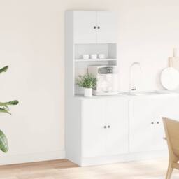 Berkfield Home Kitchen Cabinet White 60x50x180 cm Engineered Wood - Size: 60 x 50 x 180 cm